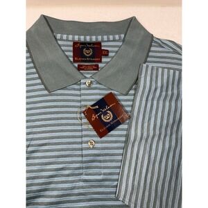 Vintage Byron Nelson Eleven Straight XXL 100% Cotton Blue Strip Golf Shirt NWT